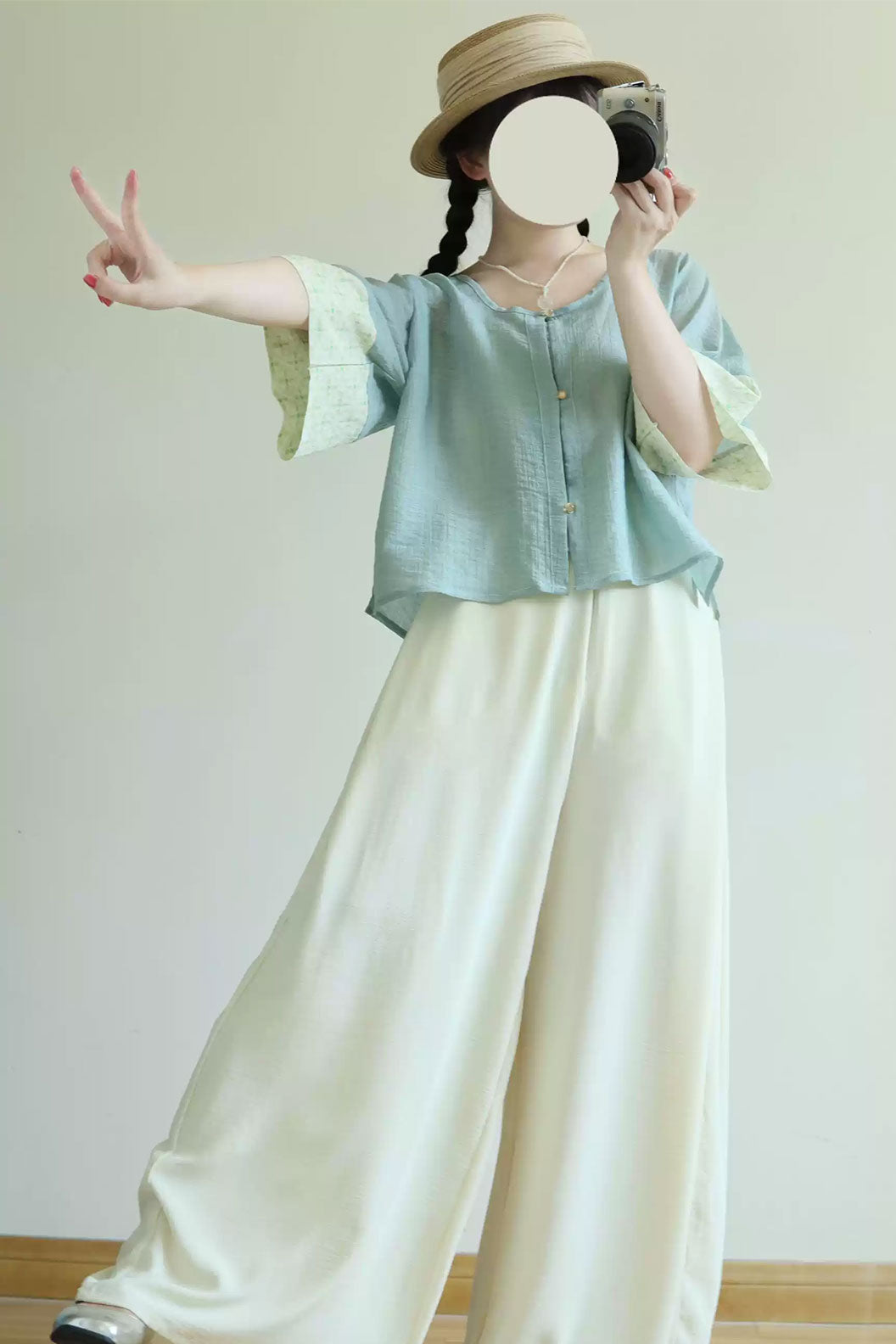 Modern Hanfu New Chinese Style Two-piece Set for Daily Wear - shengxia 盛夏