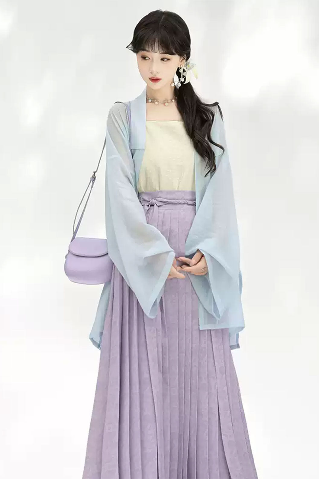 Modern Hanfu with Long Gown withTencel Camisol Chinese style - xiachan夏蝉