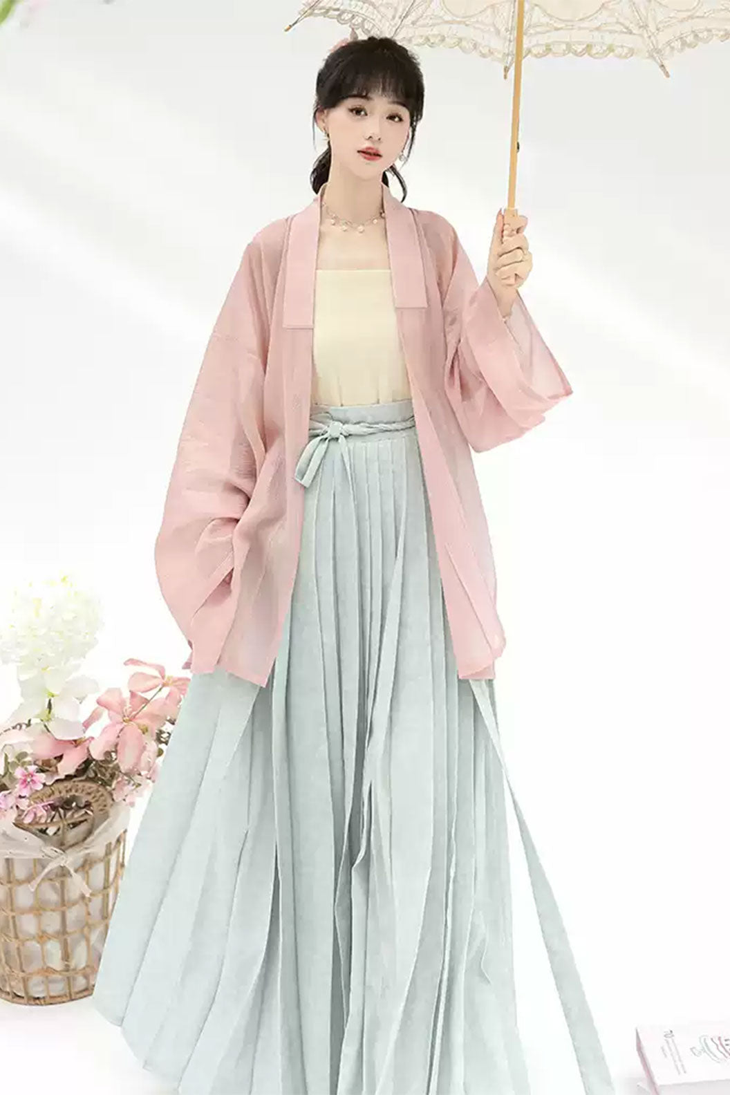 Modern Hanfu with Long Gown withTencel Camisol Chinese style - xiachan夏蝉