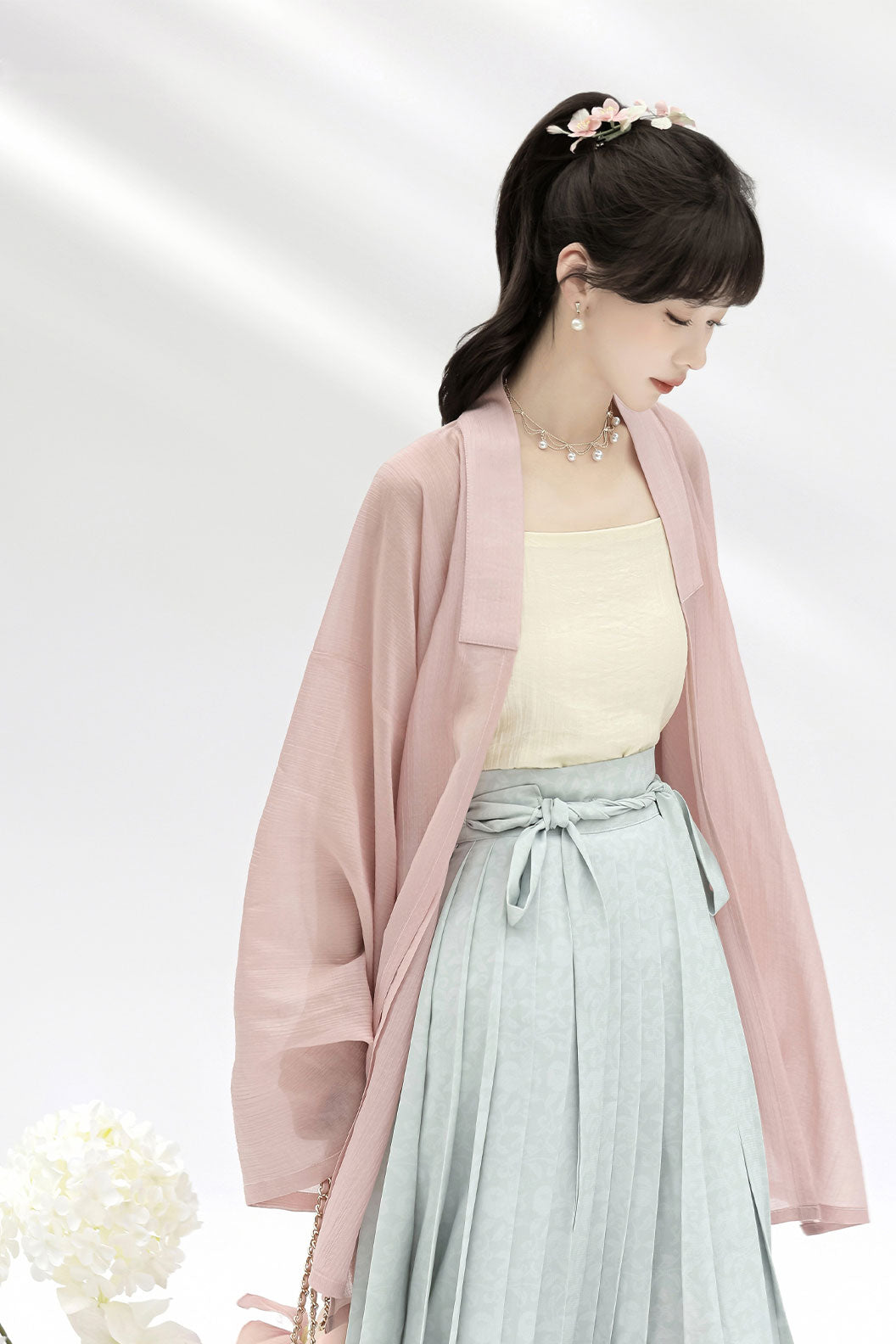 Modern Hanfu with Long Gown withTencel Camisol Chinese style - xiachan夏蝉