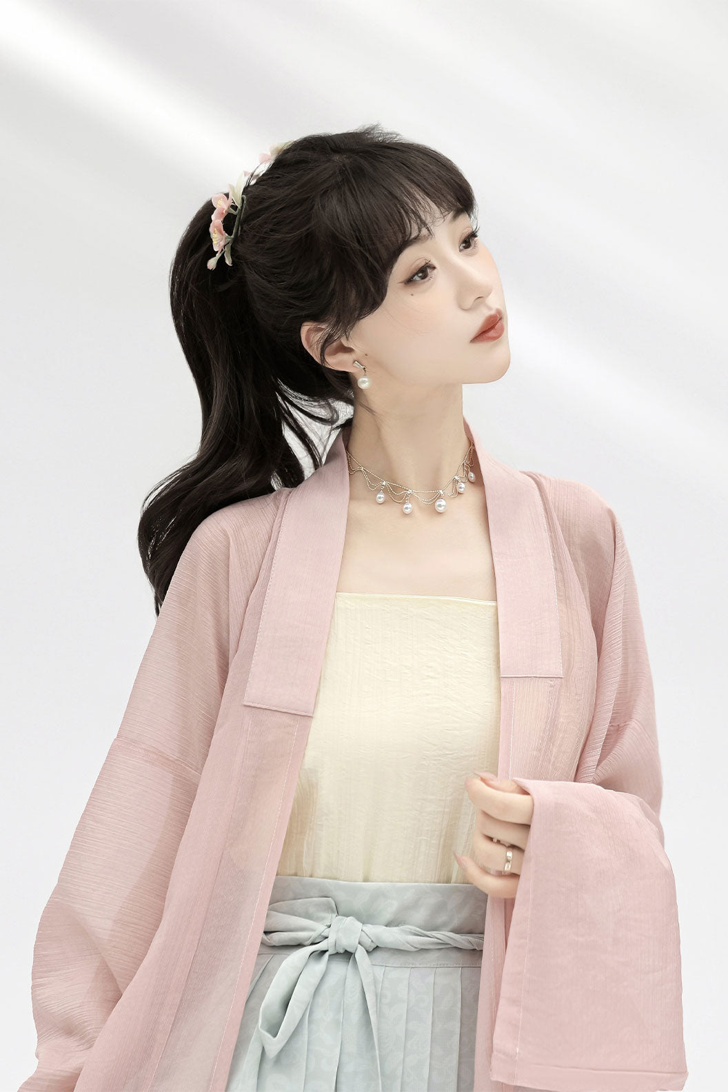 Modern Hanfu with Long Gown withTencel Camisol Chinese style - xiachan夏蝉
