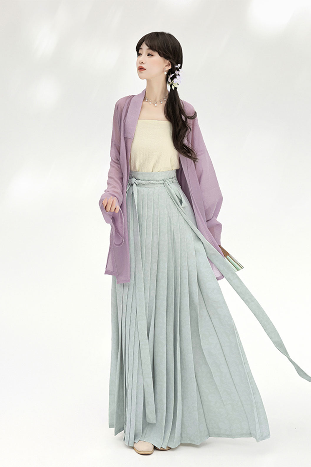 Modern Hanfu with Long Gown withTencel Camisol Chinese style - xiachan夏蝉