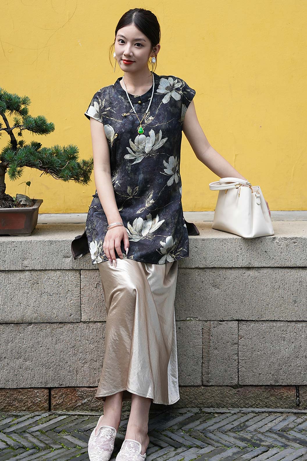 Modern Hanfu New Chinese Style Sleeveless Blouse Ao Dai High End Hanfu Dress - yudai 玉黛