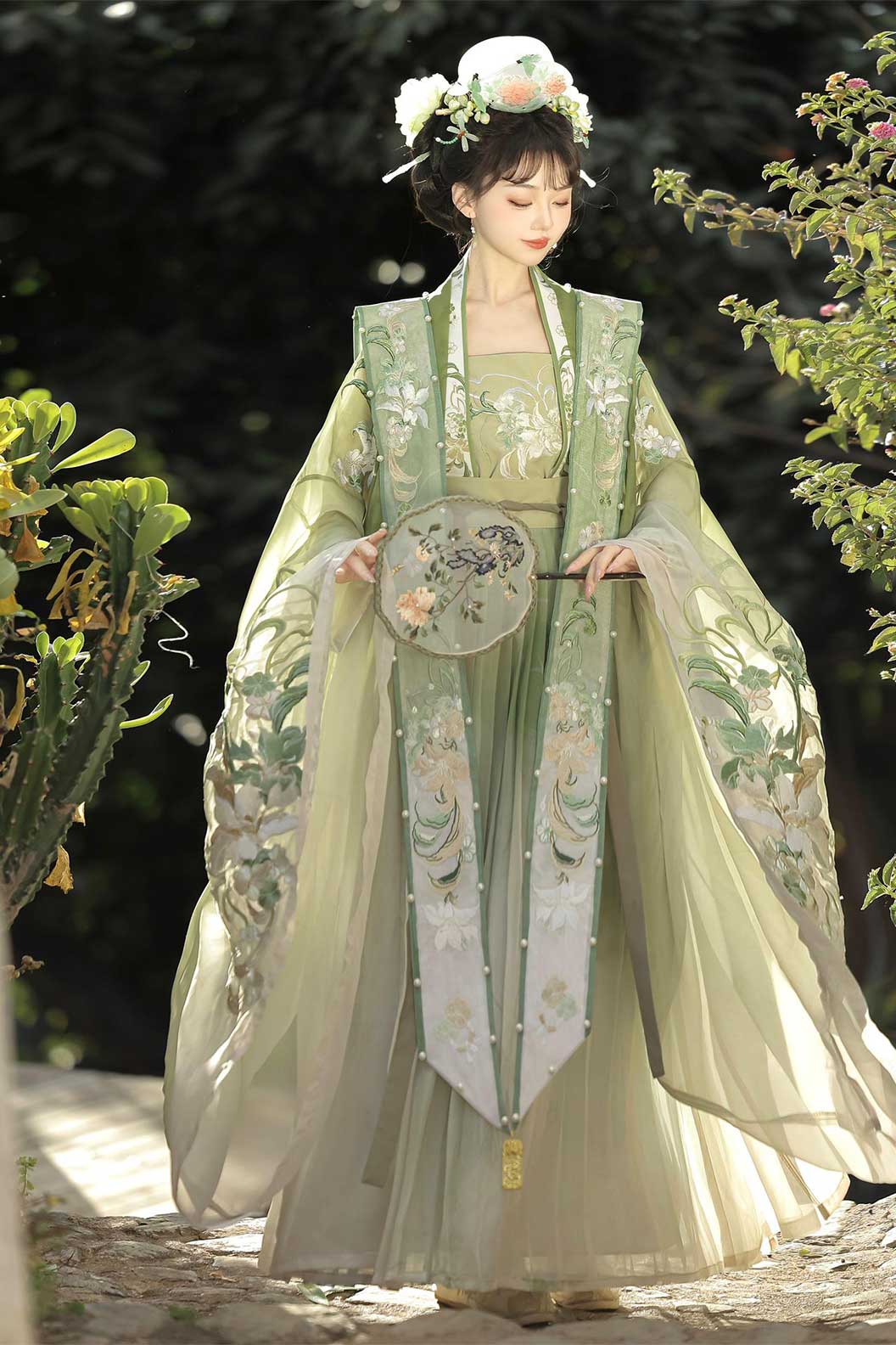 Song dynasty hanfu embroidered wide-sleeved robe hanfu dress for summer - chunshankong 春山空