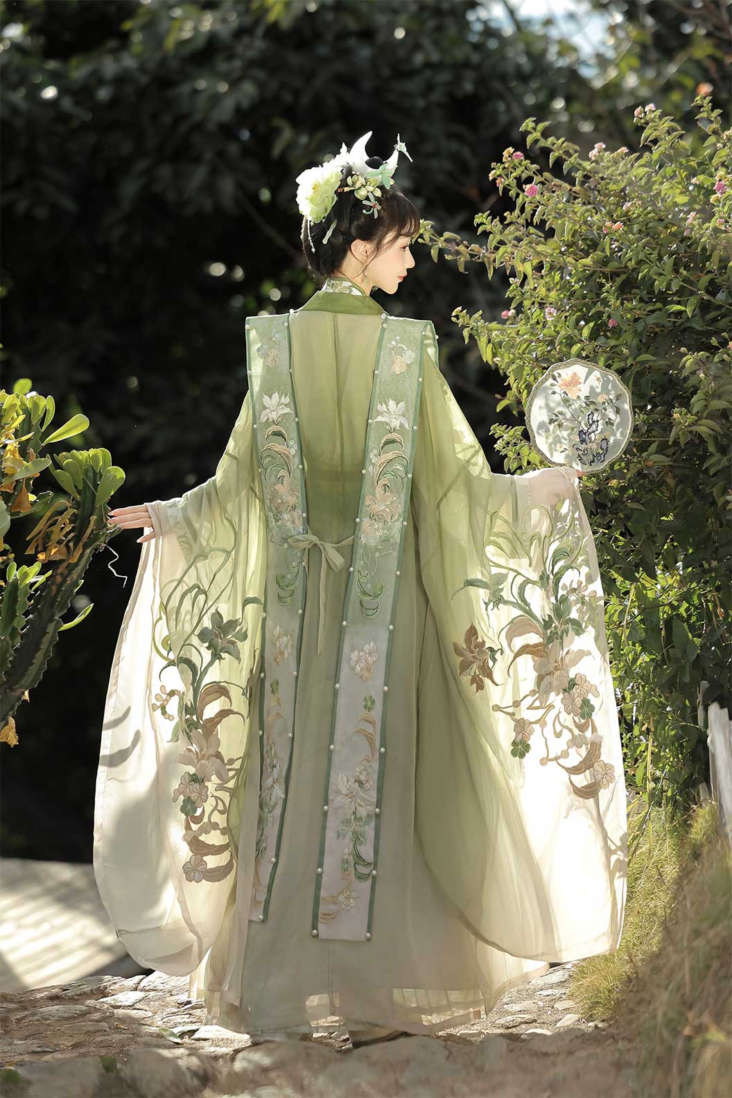 Song dynasty hanfu embroidered wide-sleeved robe hanfu dress for summer - chunshankong 春山空