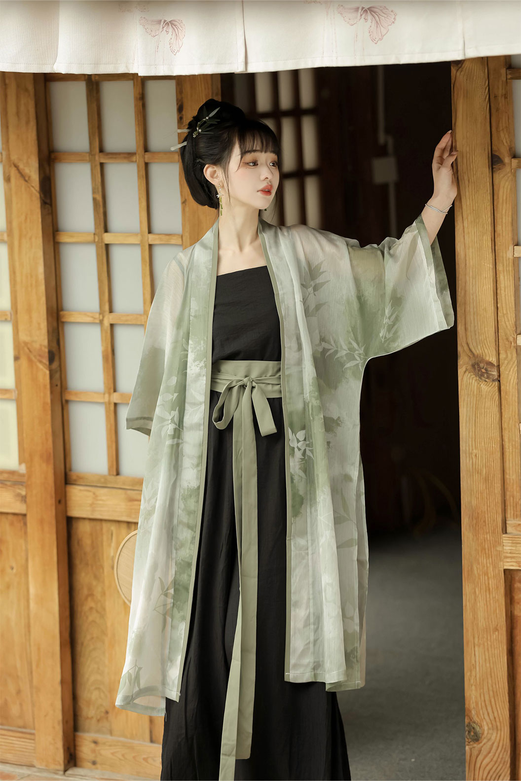 Song dynasty hanfu long robe with beizi robe set hanfu modern chinese style - chunlai 春来