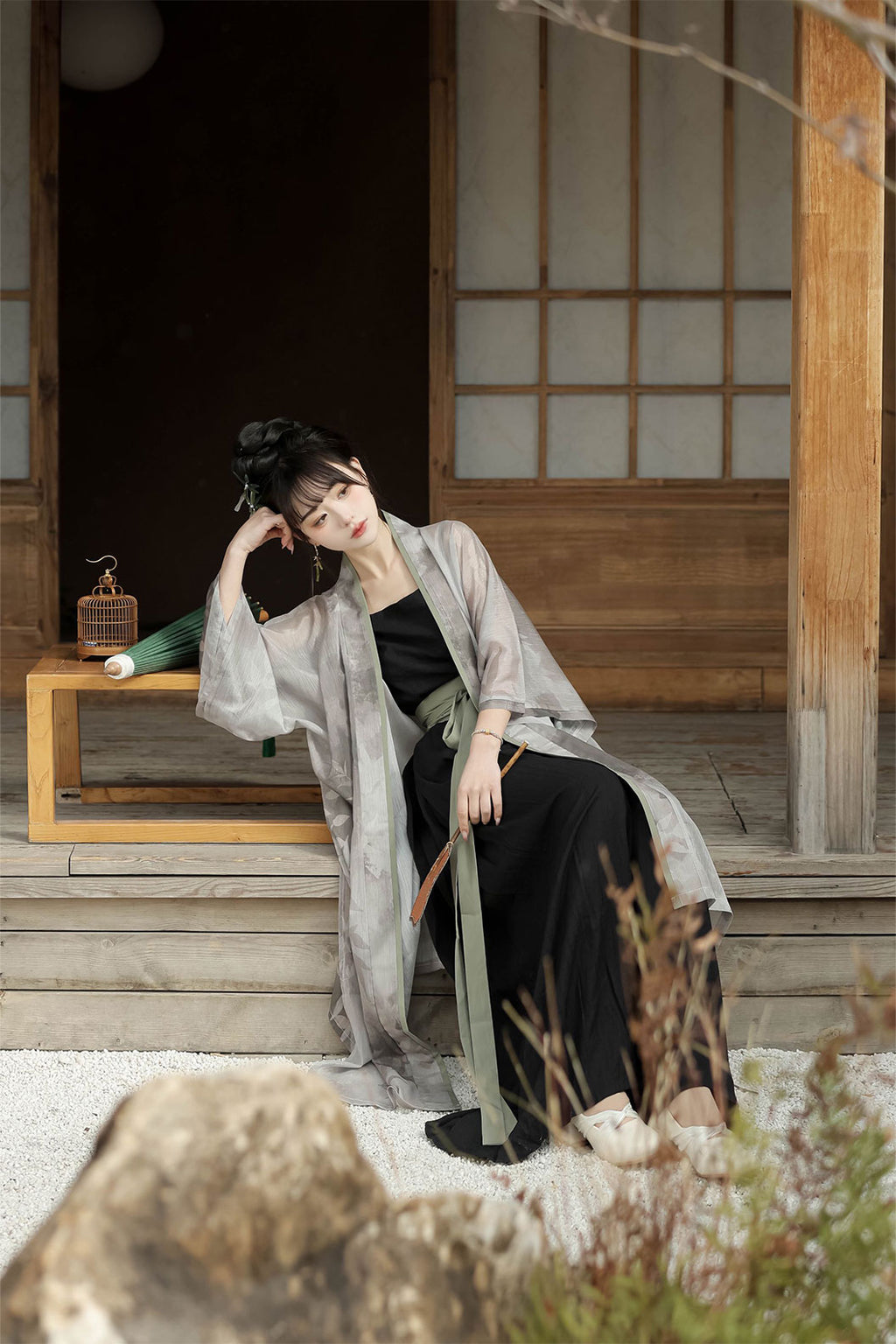 Song dynasty hanfu long robe with beizi robe set hanfu modern chinese style - chunlai 春来