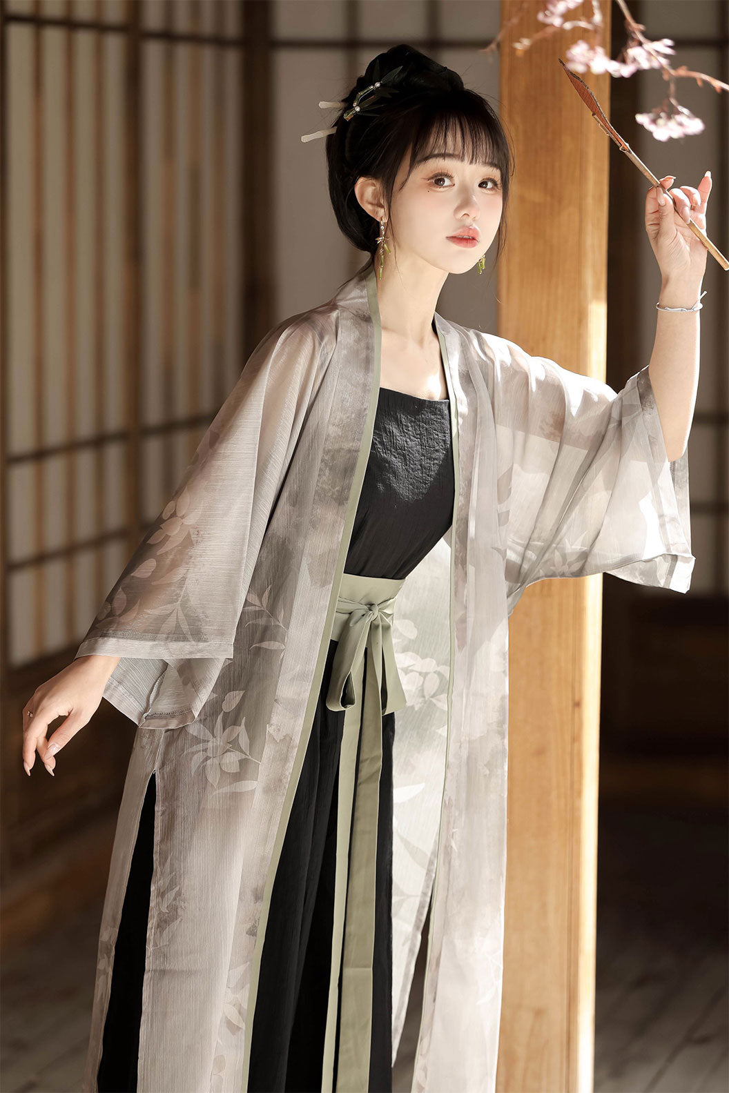 Song dynasty hanfu long robe with beizi robe set hanfu modern chinese style - chunlai 春来