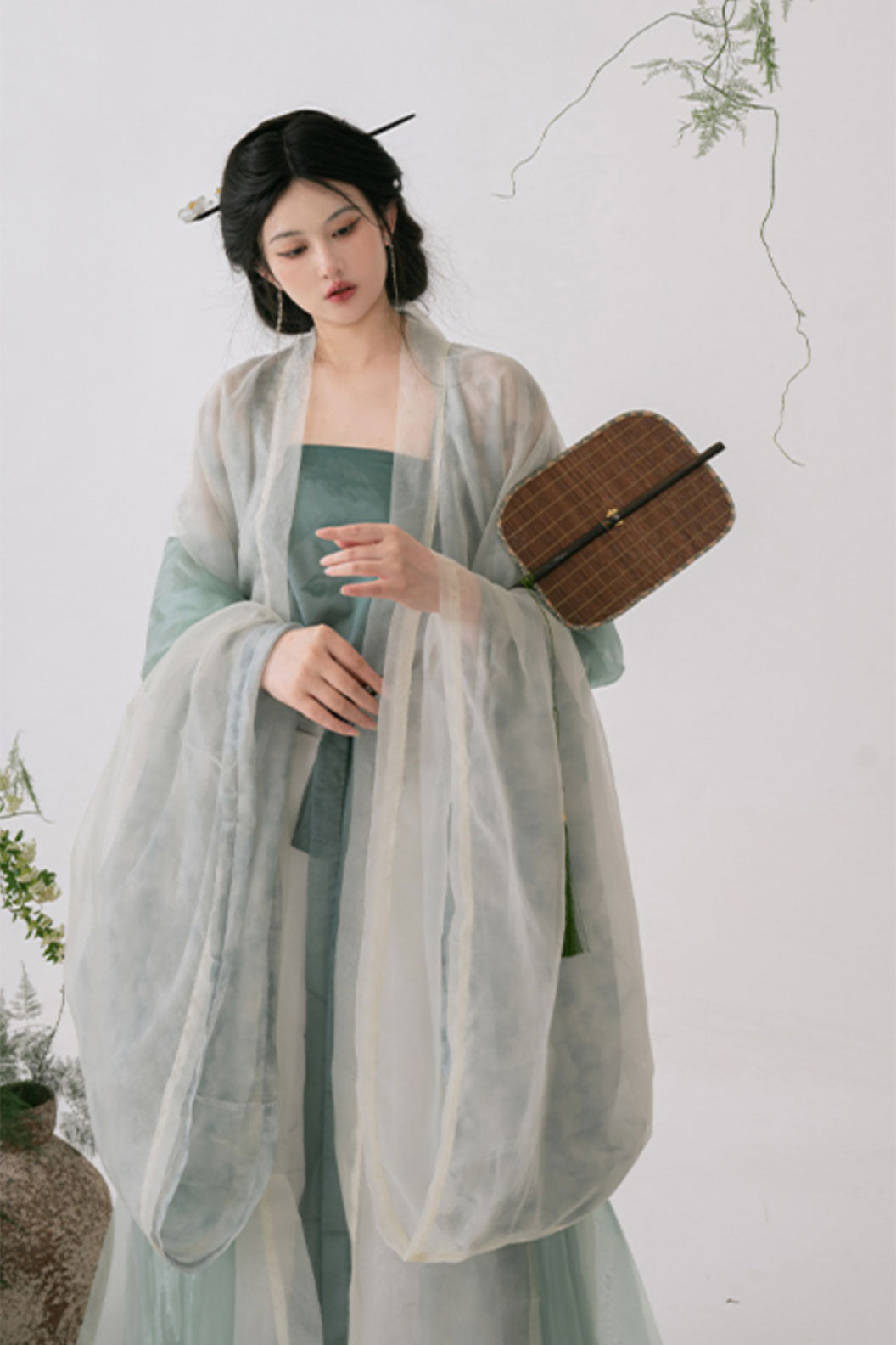 Song dynasty hanfu long wide-sleeved robe hanfu dress for  spring - jianchunshan见春山