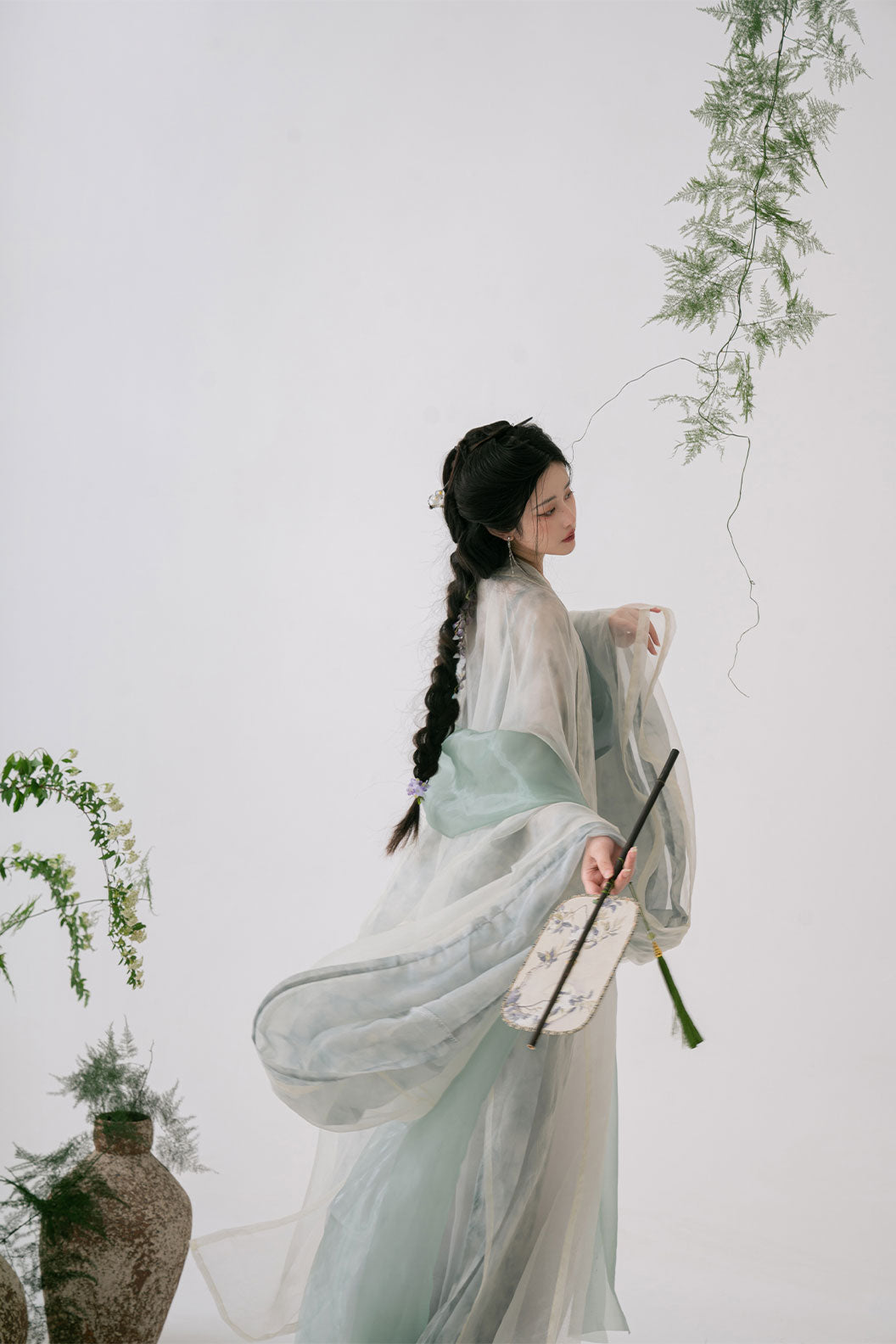 Song dynasty hanfu long wide-sleeved robe hanfu dress for  spring - jianchunshan见春山