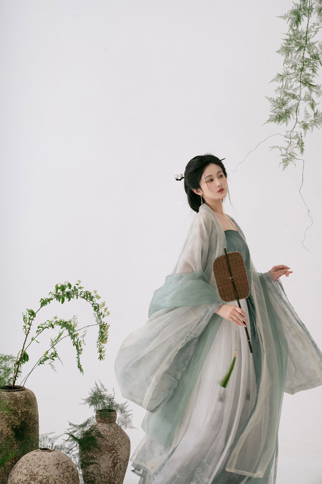 Song dynasty hanfu long wide-sleeved robe hanfu dress for  spring - jianchunshan见春山