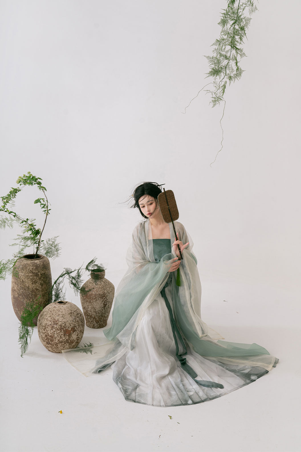 Song dynasty hanfu long wide-sleeved robe hanfu dress for  spring - jianchunshan见春山