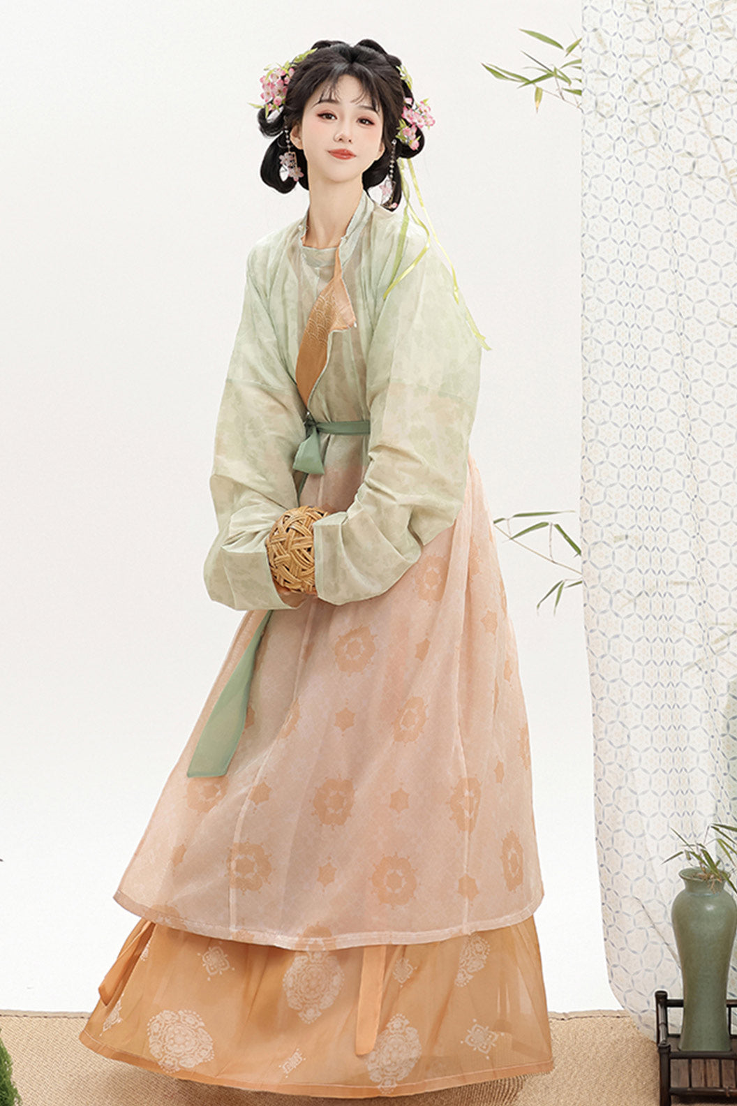 Tang Dynasty Blue Hanfu Dress with Lantern Pants and Pleated Skirt - taohongliulv 桃红柳绿