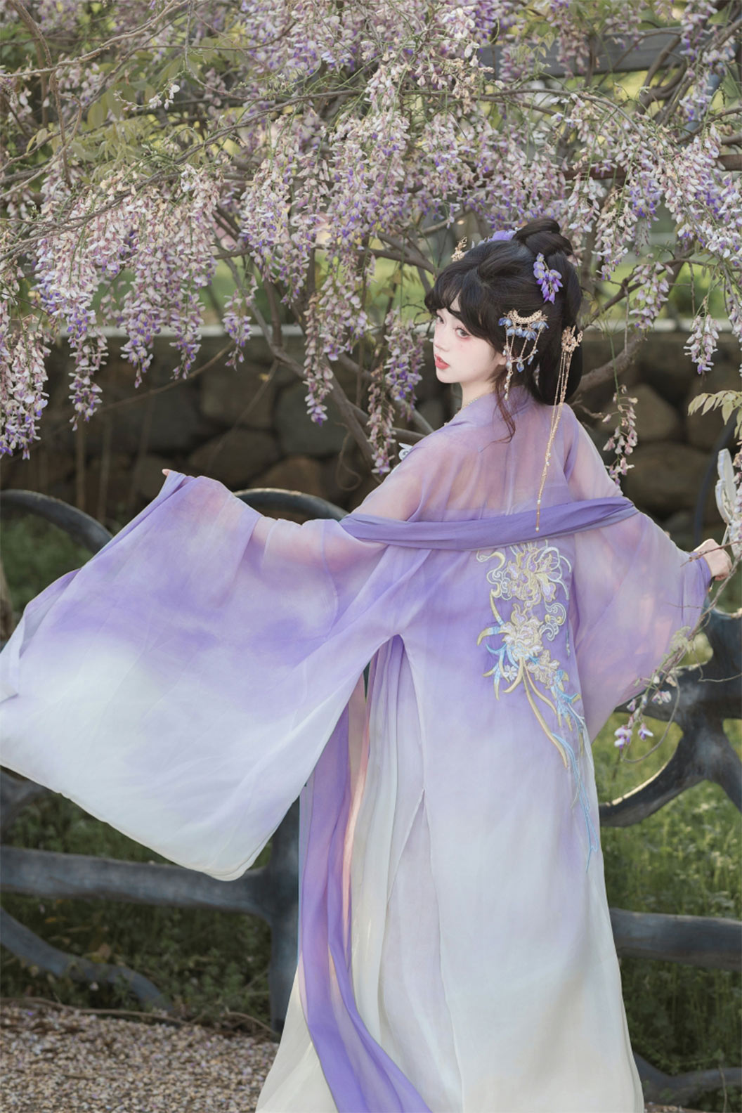 Tang Dynasty Clothing Kouzi Skirt Qi Xiong Po Sleeve Hanfu Dress - midie 迷蝶