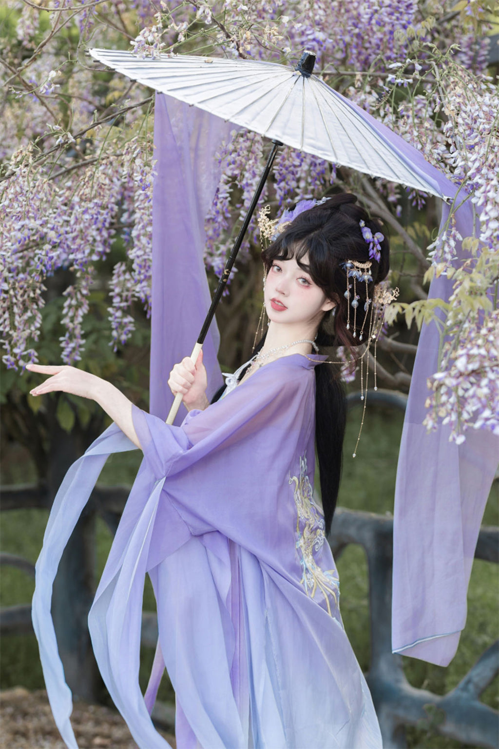 Tang Dynasty Clothing Kouzi Skirt Qi Xiong Po Sleeve Hanfu Dress - midie 迷蝶