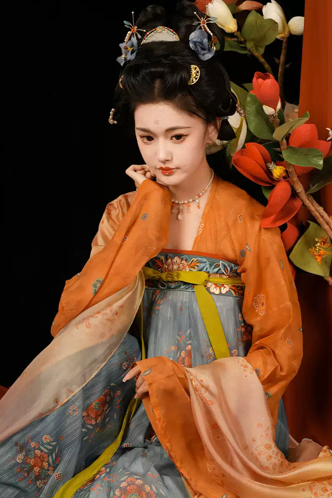 Tang dynasty hanfu Ruqun with chest-tied skirt hanfu dress summer - jinyanzui 锦筵醉