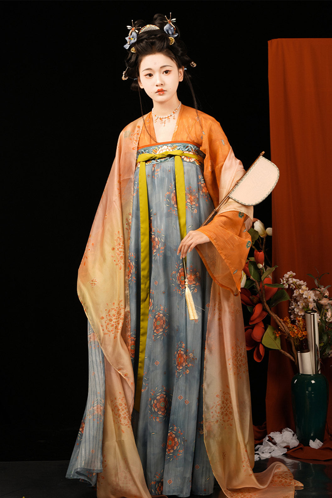 Tang dynasty hanfu Ruqun with chest-tied skirt hanfu dress summer - jinyanzui 锦筵醉