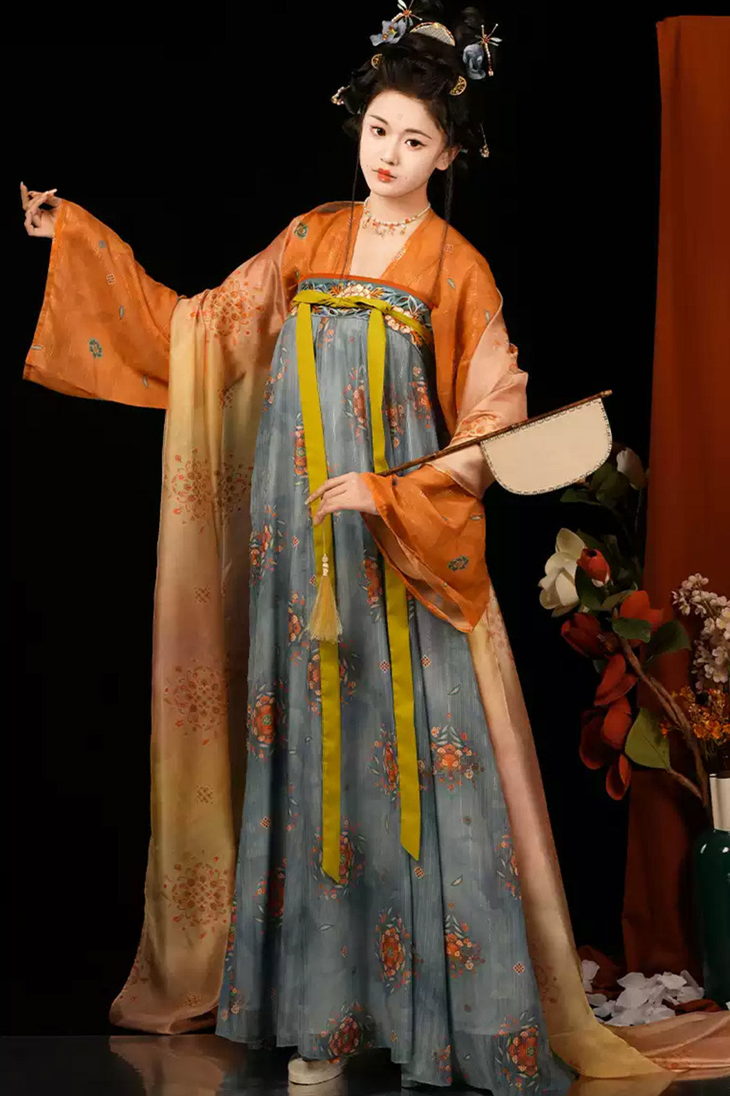 Tang dynasty hanfu Ruqun with chest-tied skirt hanfu dress summer - jinyanzui 锦筵醉