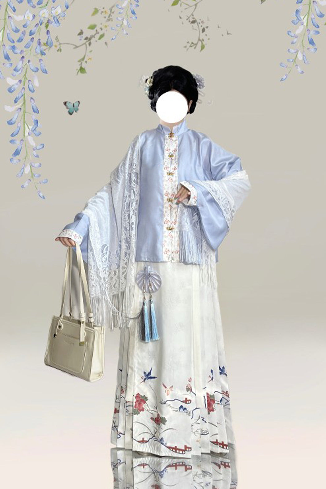 Tang Dynasty Pink Hanfu Dress Mamian Skirt Pipa Sleeves - feixian 绯霰