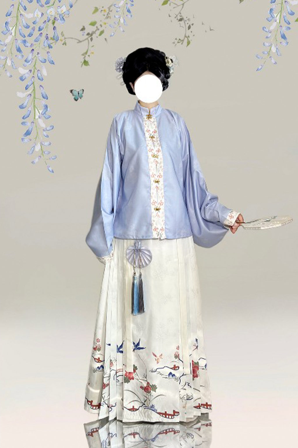 Tang Dynasty Pink Hanfu Dress Mamian Skirt Pipa Sleeves - feixian 绯霰