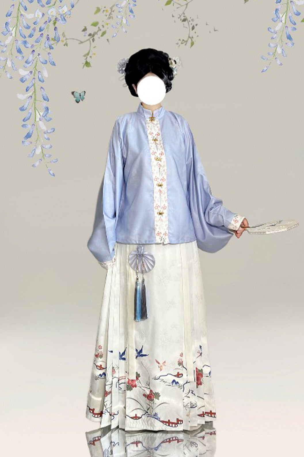Tang Dynasty Pink Hanfu Dress Mamian Skirt Pipa Sleeves - feixian 绯霰