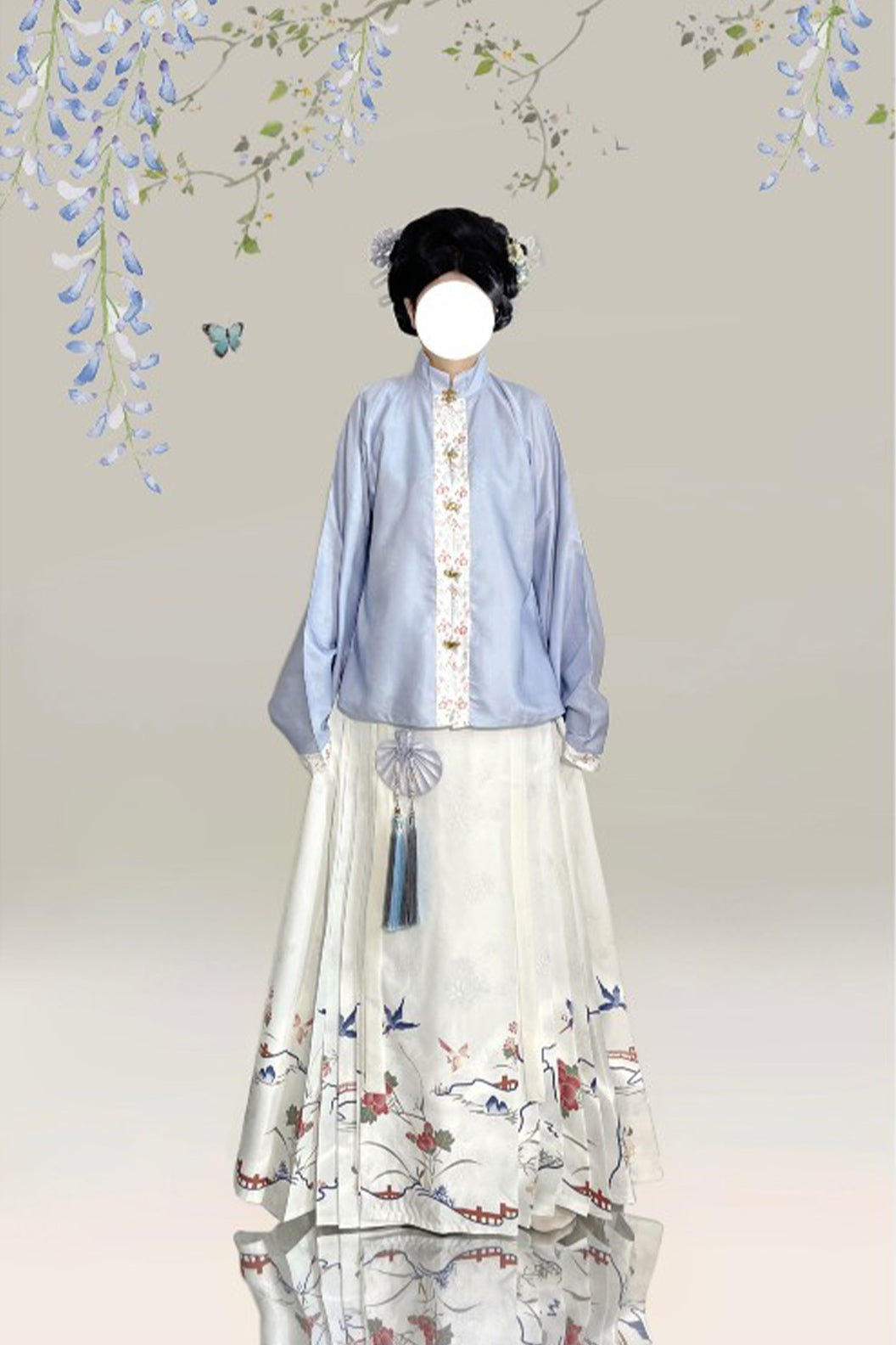 Tang Dynasty Pink Hanfu Dress Mamian Skirt Pipa Sleeves - feixian 绯霰