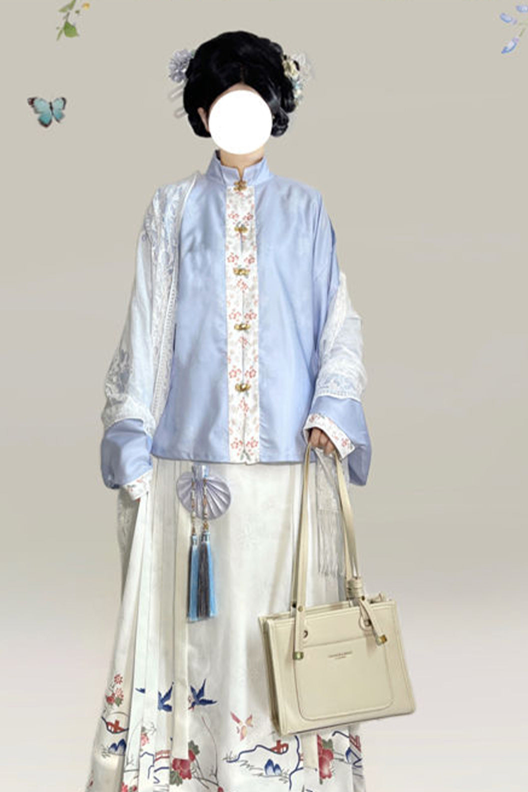 Tang Dynasty Pink Hanfu Dress Mamian Skirt Pipa Sleeves - feixian 绯霰