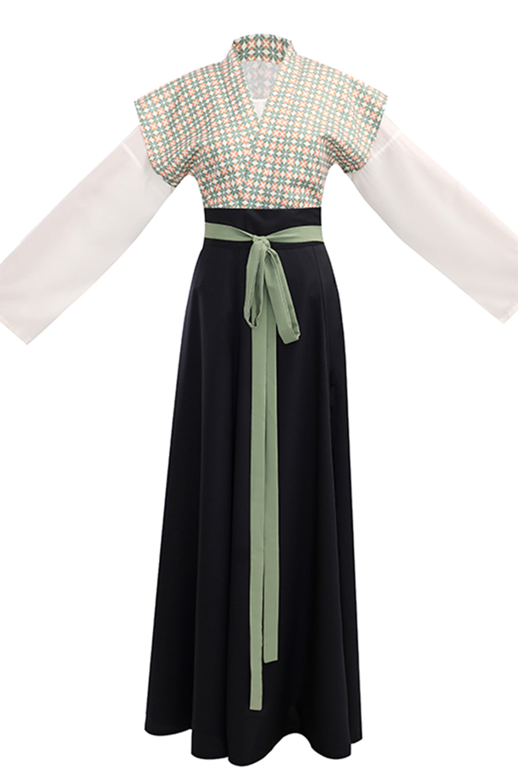 Tang Dynasty Three Color Hanfu Dress Waist High Broken Skirt Beizi Coat - yuhouhuayuan 雨后花园