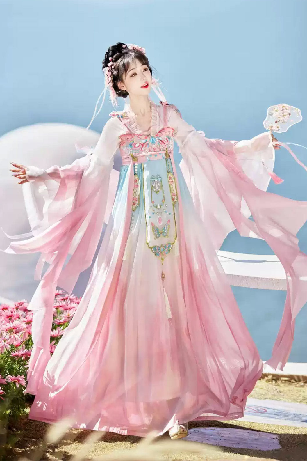 Tang Dynasty Hanfu Qixiong Dress Women Chinese Style Hanfu Dress - dieyu 蝶羽