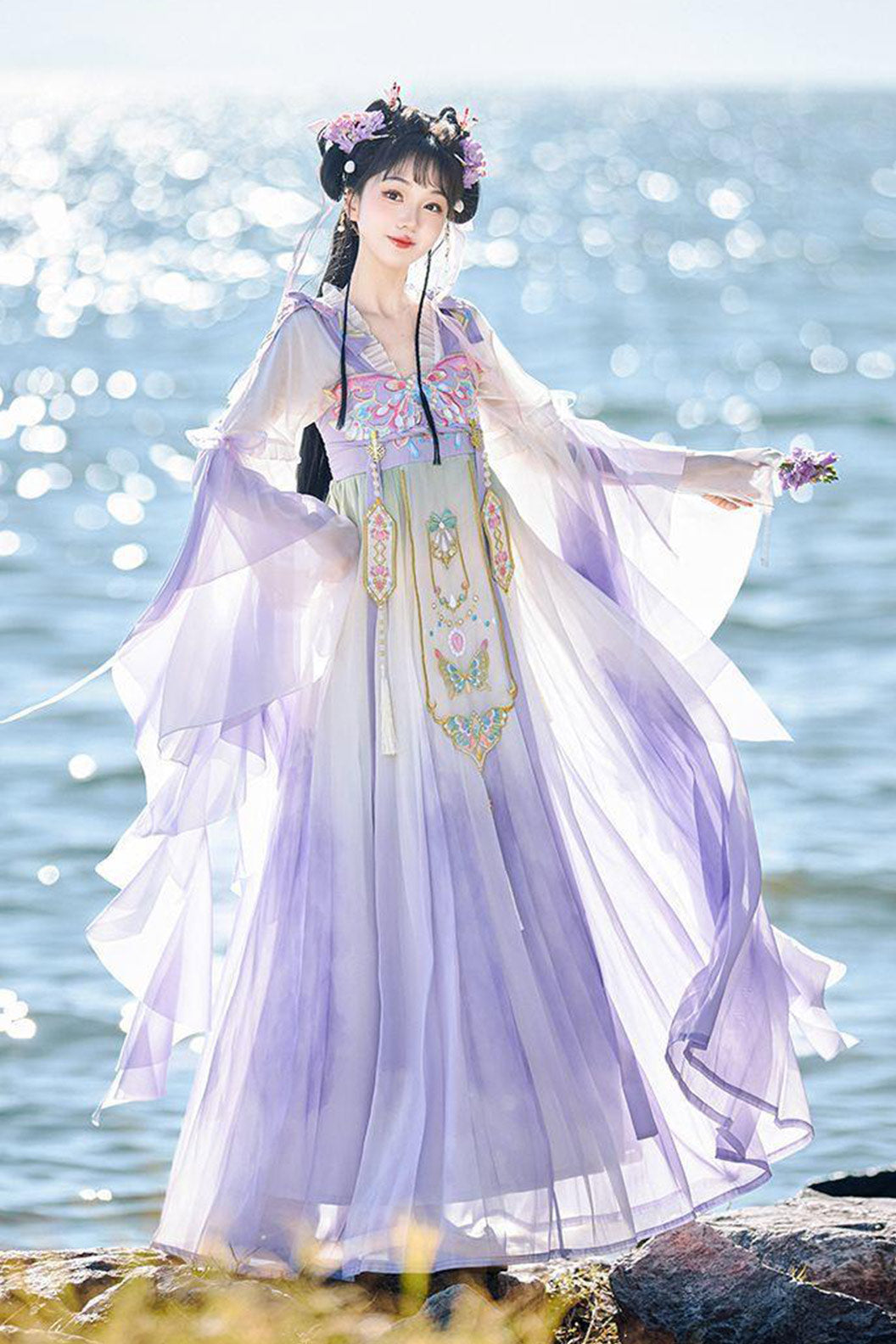 Tang Dynasty Hanfu Qixiong Dress Women Chinese Style Hanfu Dress - dieyu 蝶羽