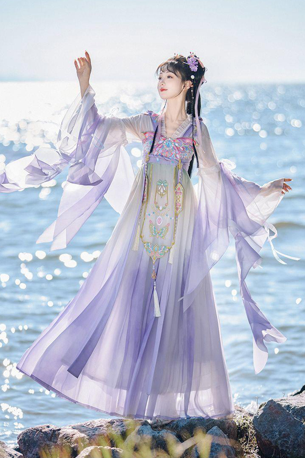Tang Dynasty Hanfu Qixiong Dress Women Chinese Style Hanfu Dress - dieyu 蝶羽