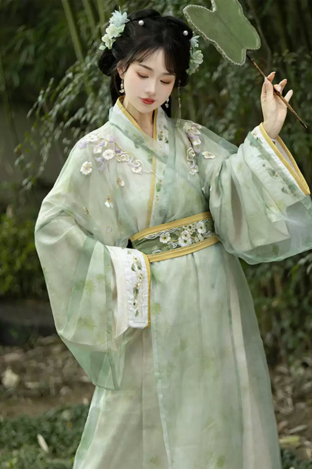 Wei Jin Dynasty Clothing Straight Hem Cross Collar Long Robe Green Purple Hanfu Dress - zhijin 织锦