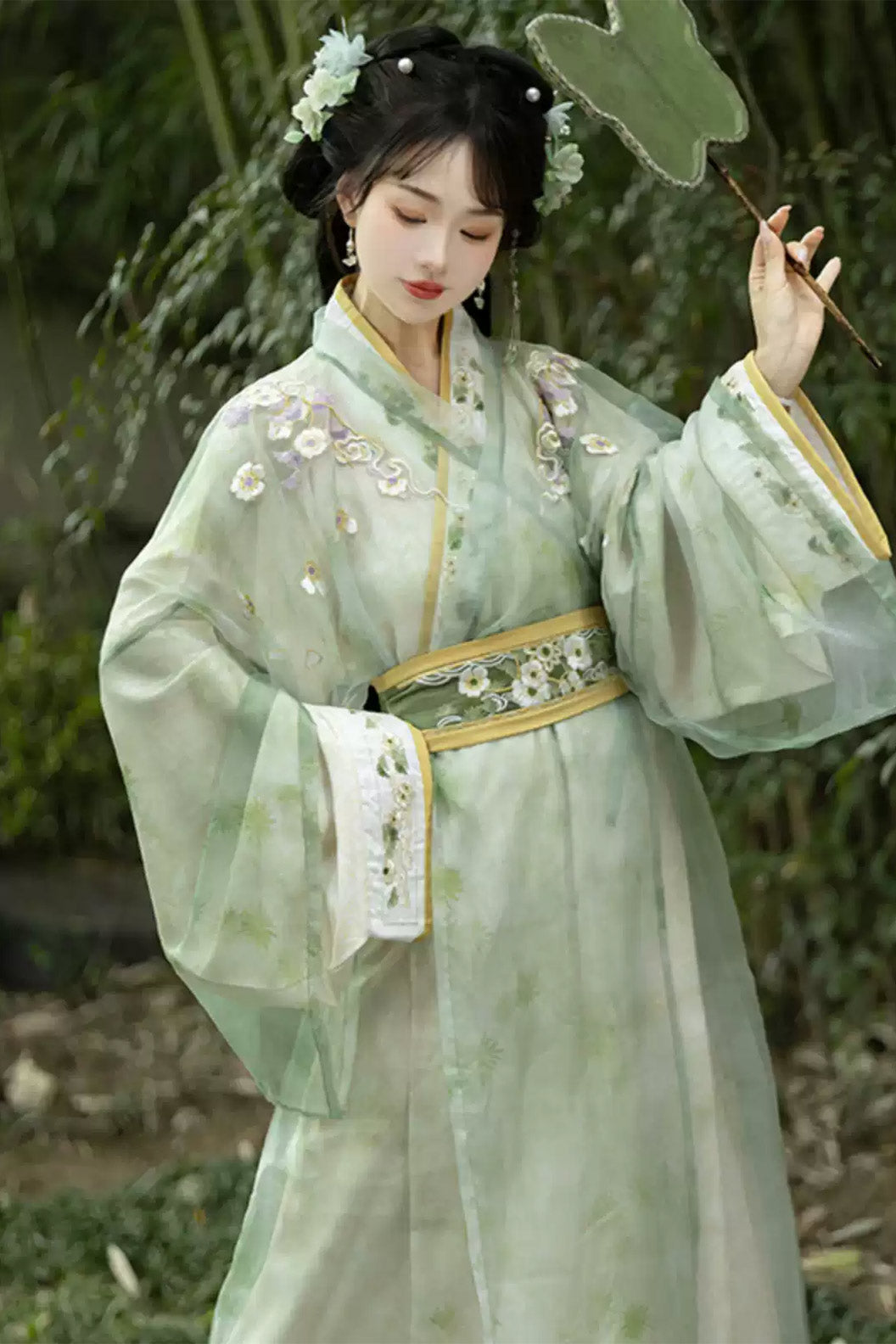 Wei Jin Dynasty Clothing Straight Hem Cross Collar Long Robe Green Purple Hanfu Dress - zhijin 织锦