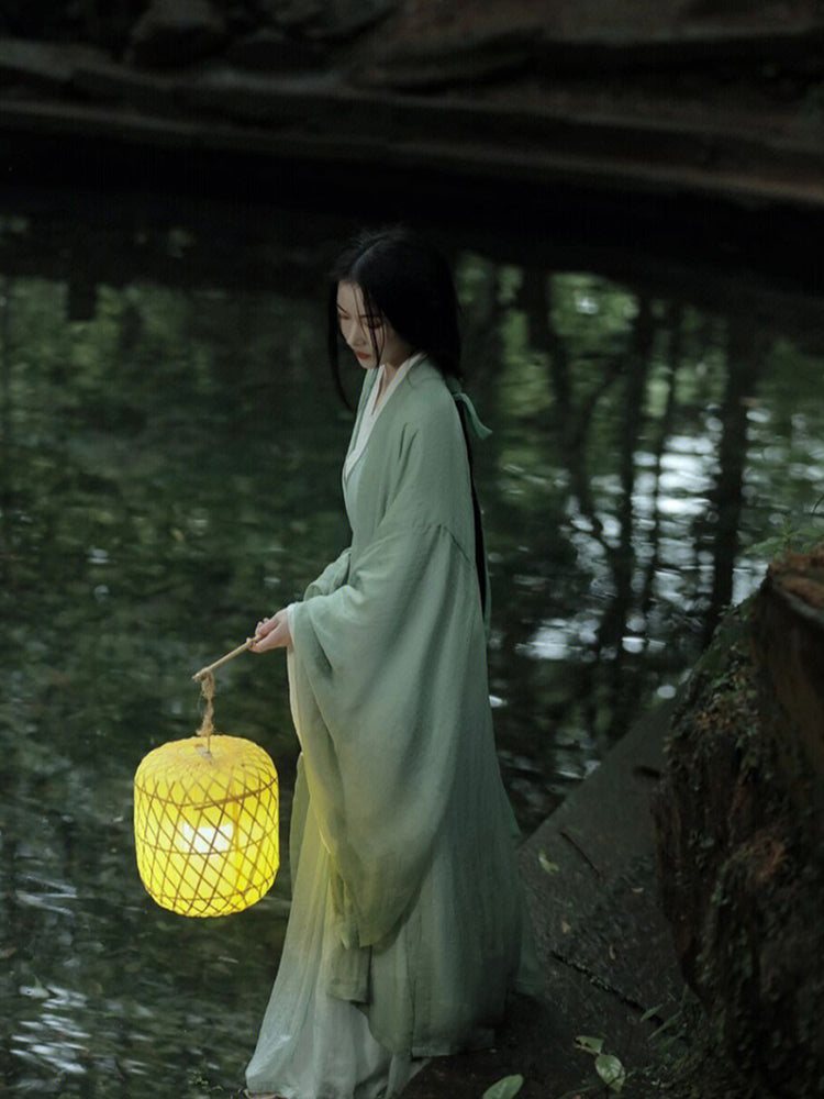 Wei Jin dynasty hanfu green hanfu dress Set - Linyancuiyin 林烟翠影