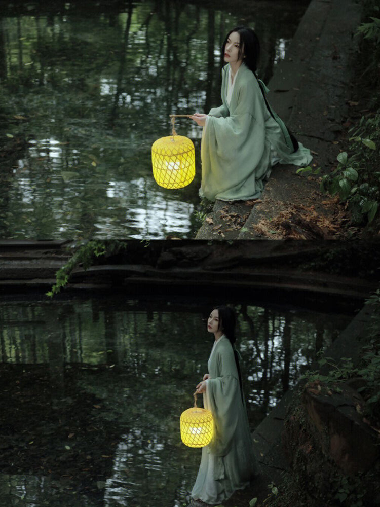 Wei Jin dynasty hanfu green hanfu dress Set - Linyancuiyin 林烟翠影