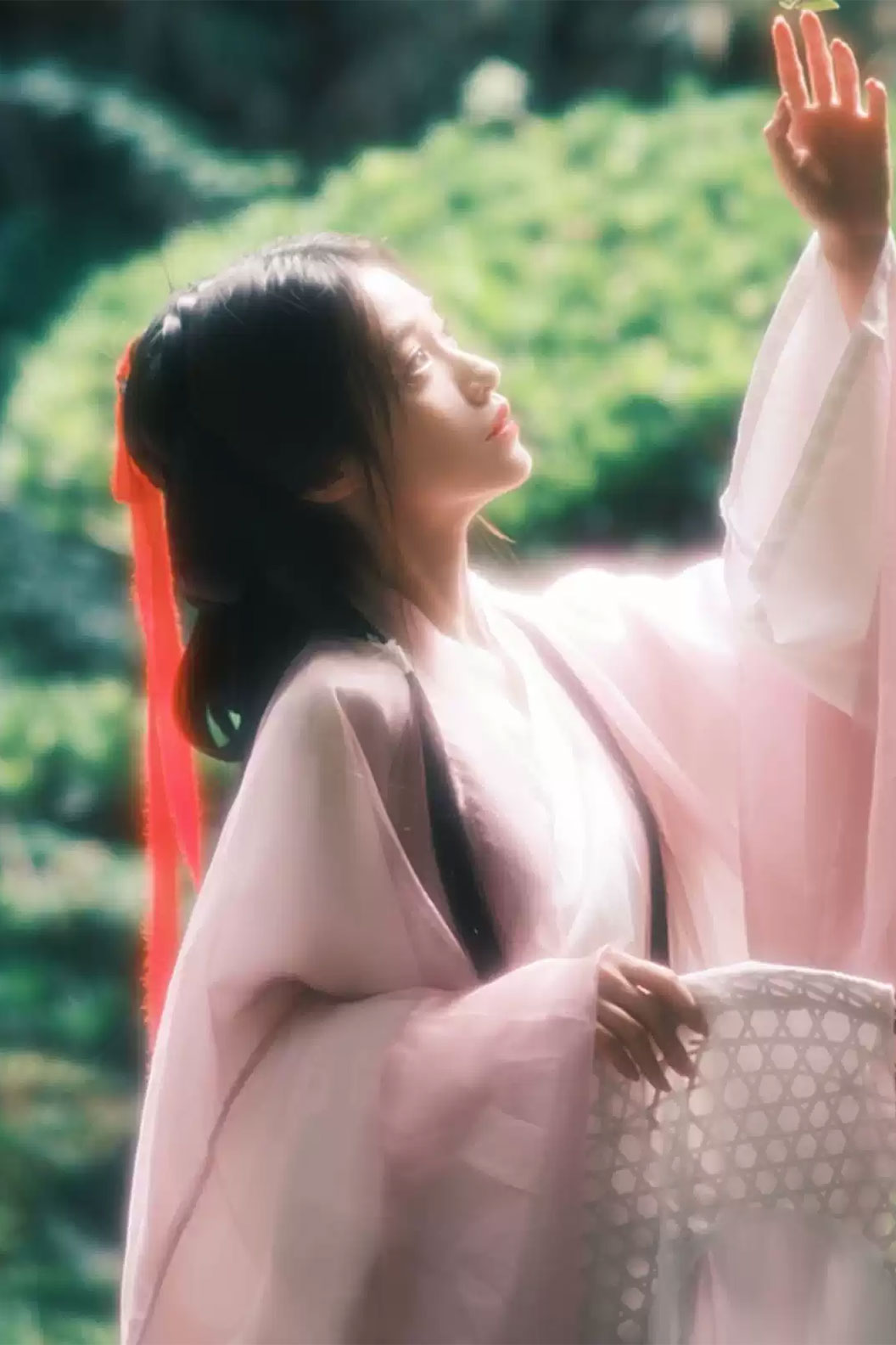 Wei Jin Dynasty Pink Hanfu Dress 3-piece Set in Sweet Style Hanfu - xiangyi 相宜