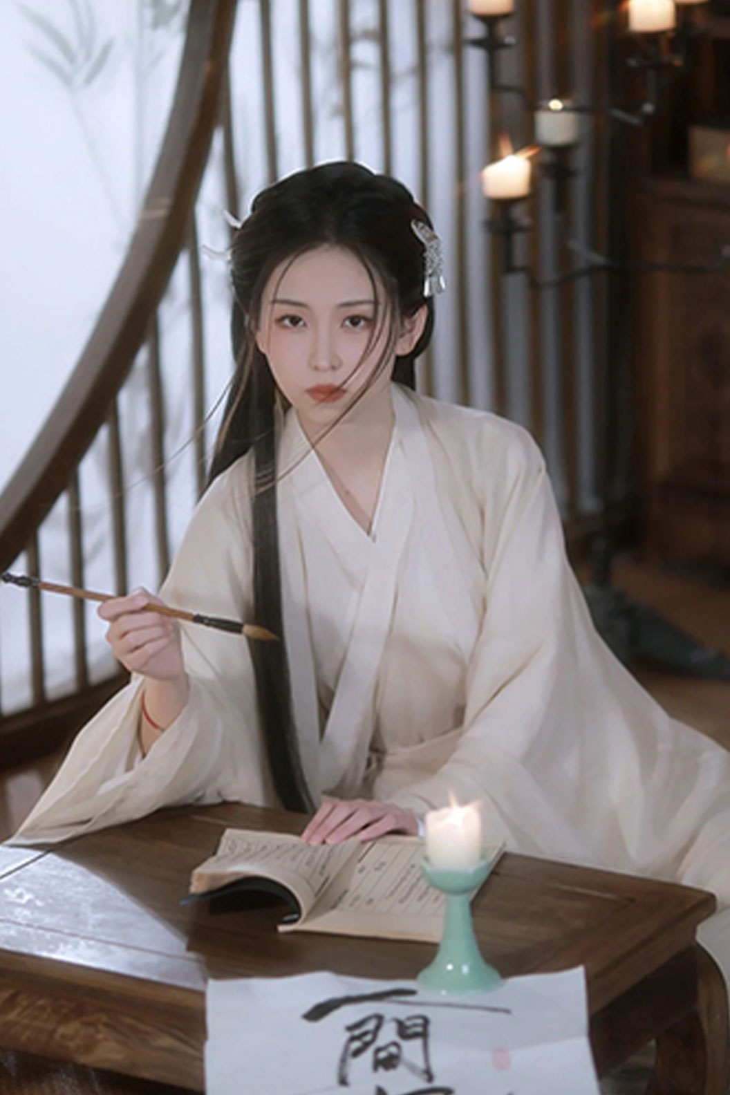 Wei Jin Dynasty White Hanfu Dress 3-piece  with Cold Aesthetic for Summer - suxueying 素雪吟
