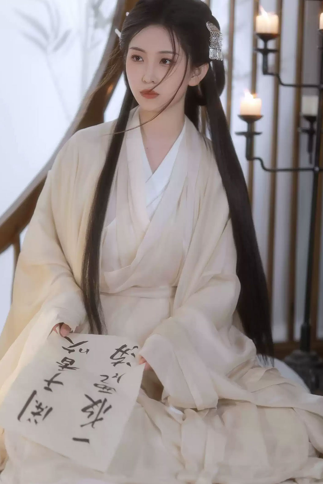 Wei Jin Dynasty White Hanfu Dress 3-piece  with Cold Aesthetic for Summer - suxueying 素雪吟