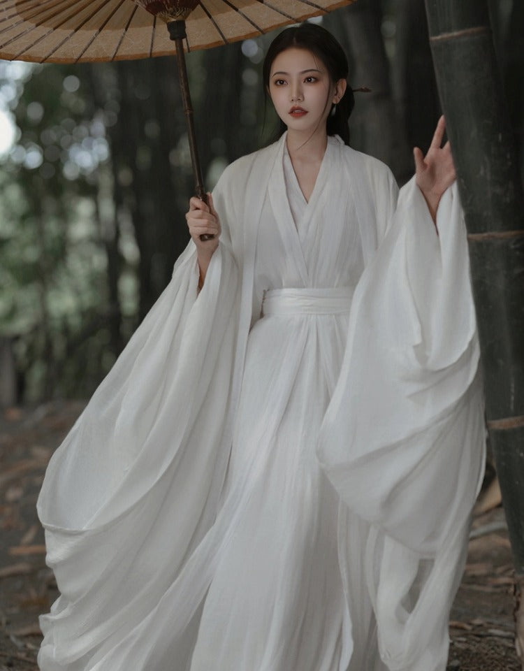 Wei Jin dynasty hanfu white hanfu dress spring by Madam White Snake- 白蛇