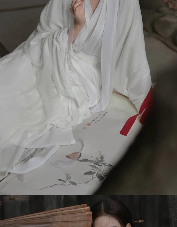 Wei Jin dynasty hanfu white hanfu dress spring by Madam White Snake- 白蛇