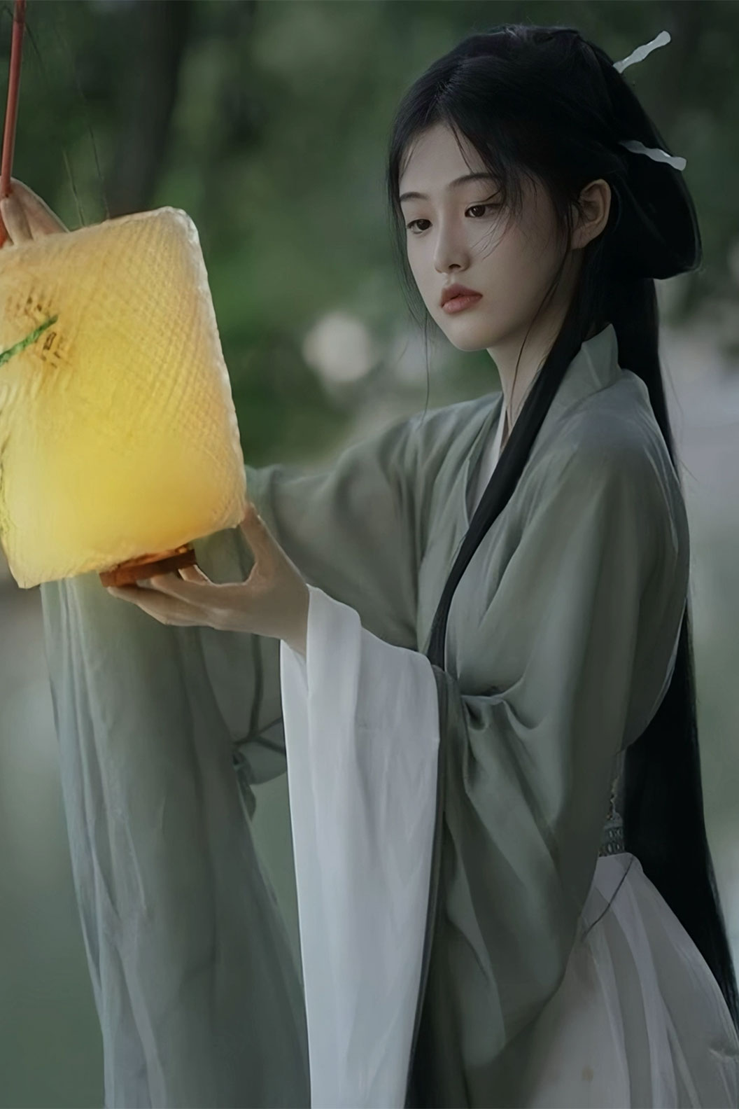 Wei Jin dynasty hanfu green hanfu dress early autumn with white ruqun- yunmu 云暮