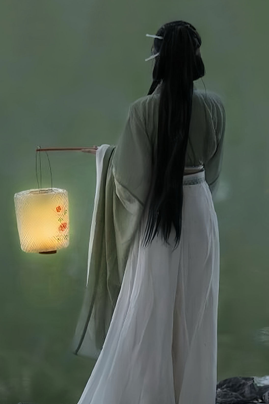 Wei Jin dynasty hanfu green hanfu dress early autumn with white ruqun- yunmu 云暮