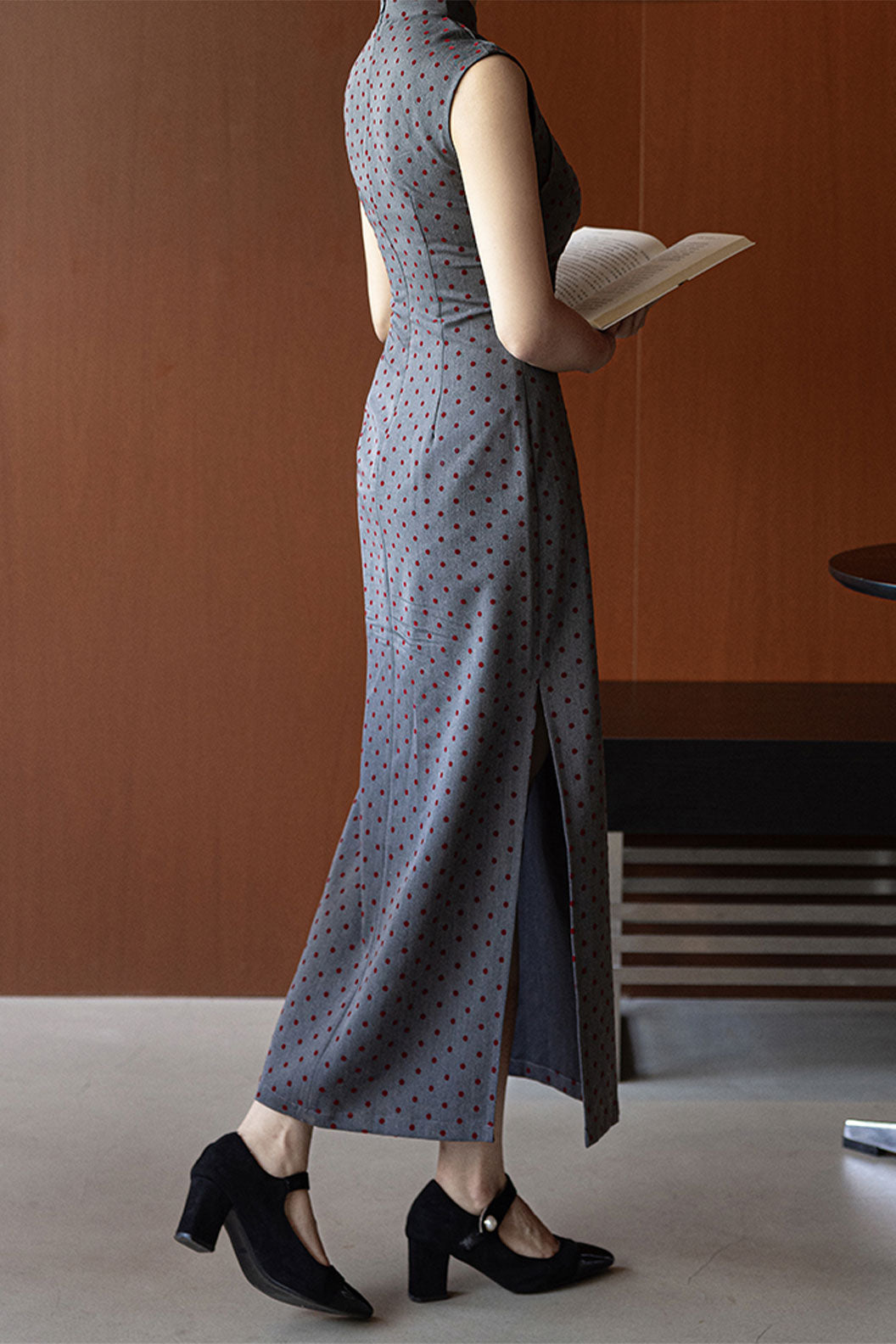 Cheongsam Qipao Sleeveless Polka Dot Vintage Cute Girl Style Dress - tianzhenyouxie 天真有邪