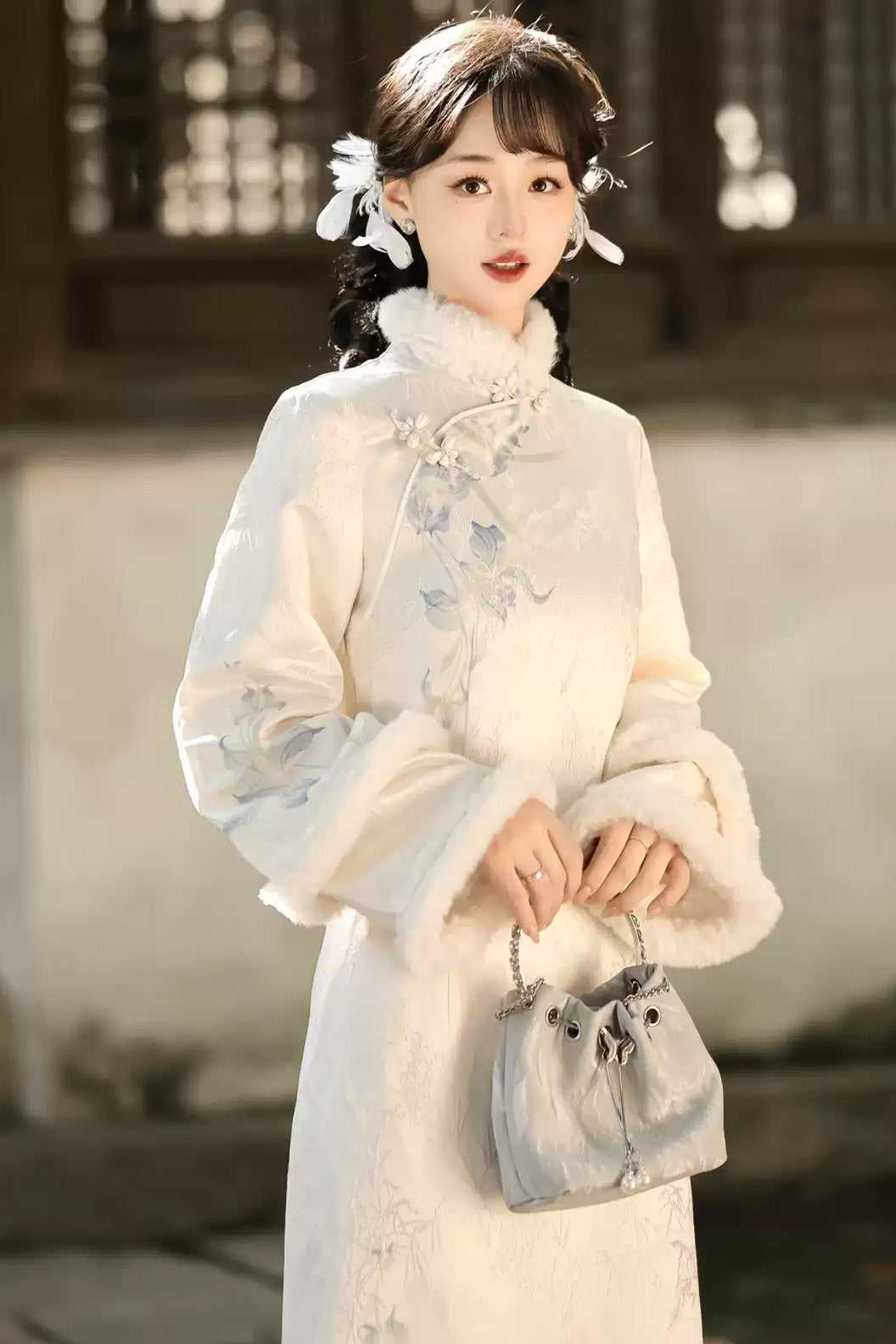 Cheongsam Qipao Yellow New Chinese Style Girls Qipao Autumn Outfit - yuanmeiren 鸢美人
