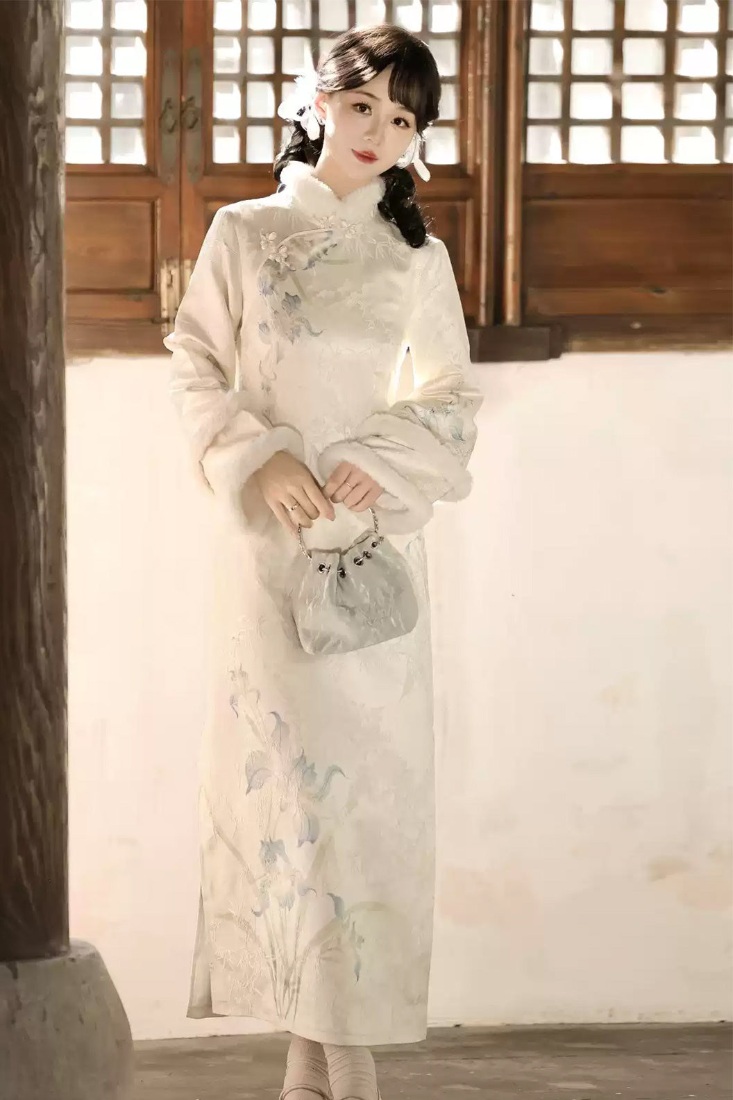 Cheongsam Qipao Yellow New Chinese Style Girls Qipao Autumn Outfit - yuanmeiren 鸢美人