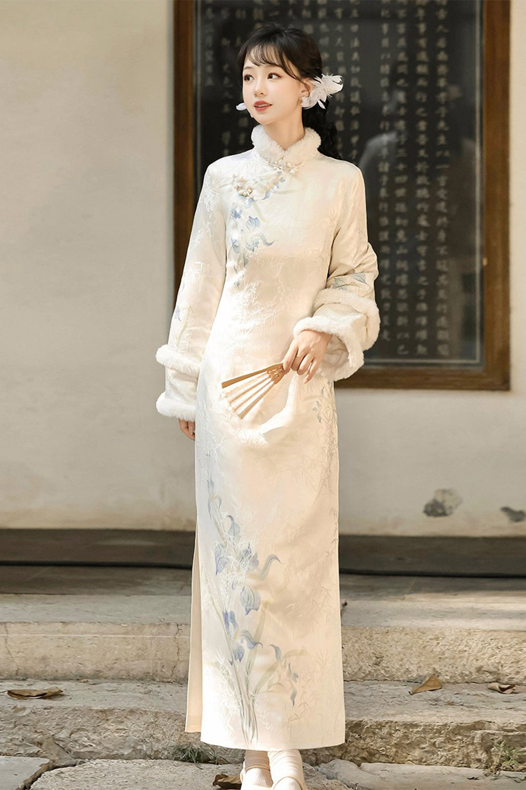 Cheongsam Qipao Yellow New Chinese Style Girls Qipao Autumn Outfit - yuanmeiren 鸢美人