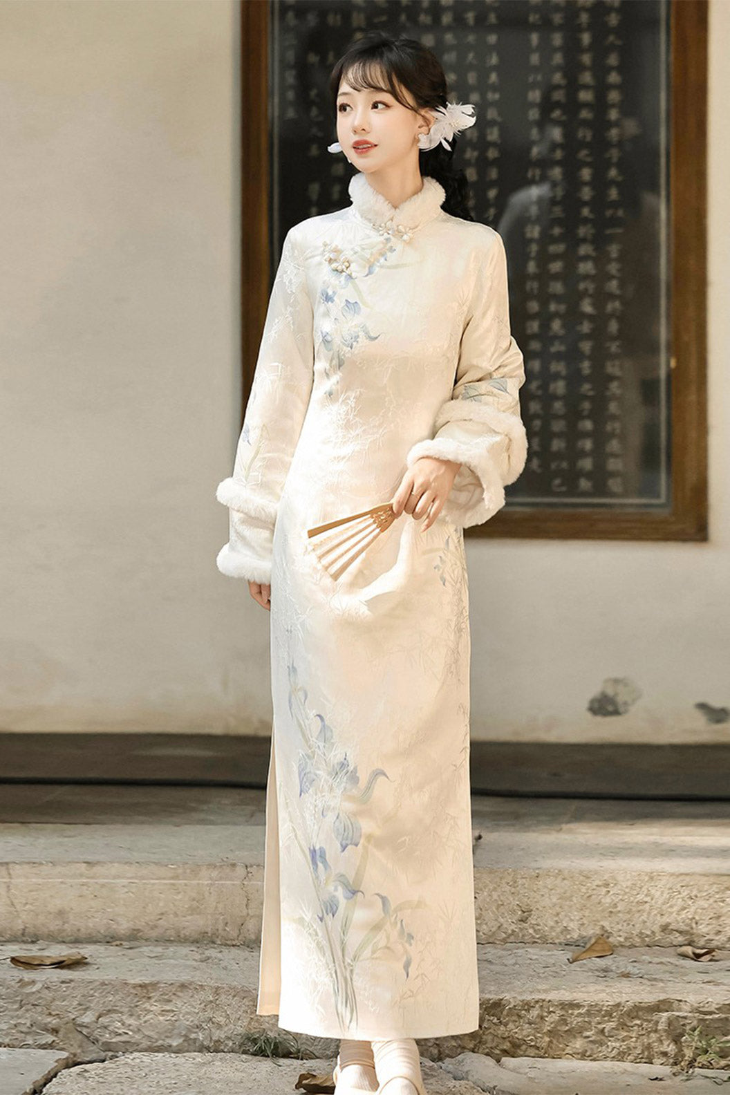 Cheongsam Qipao Yellow New Chinese Style Girls Qipao Autumn Outfit - yuanmeiren 鸢美人