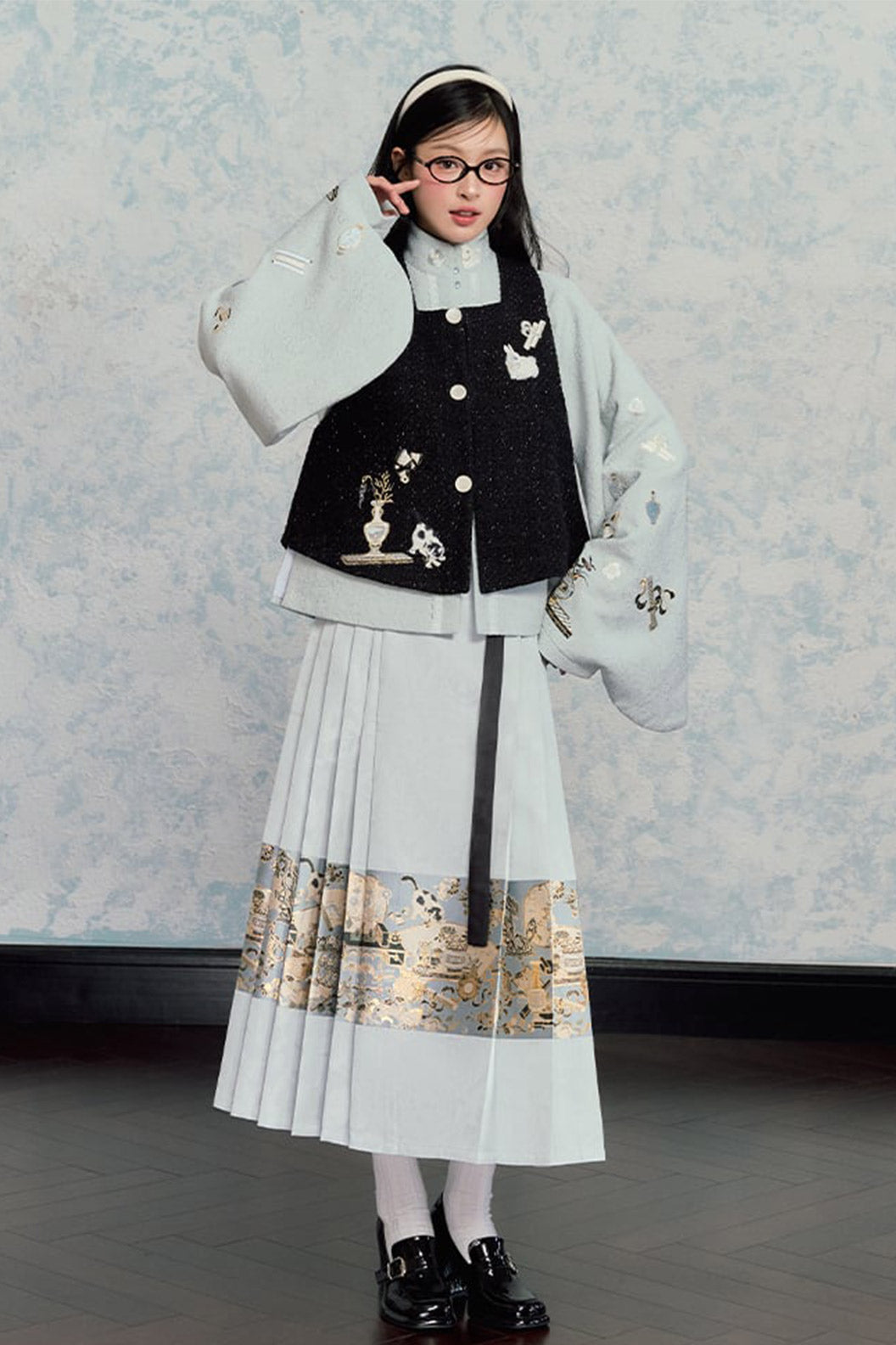 Chinese Fashion Hanfu Clothing Daily Blue Hanfu Dress - maomao 猫猫