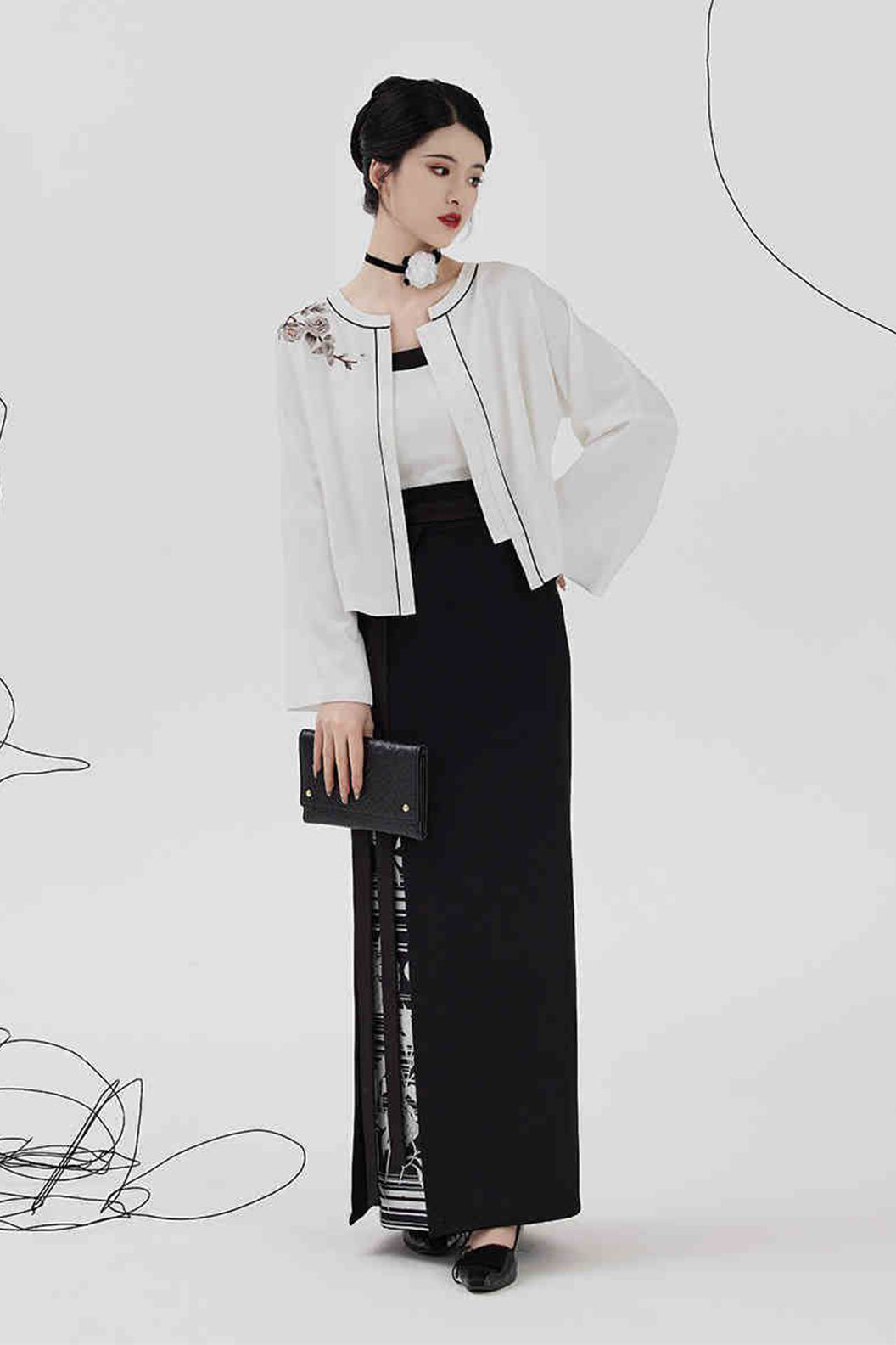 Chinese Fasion Hanfu For Women Modern Improved White Hanfu Dress - baishancha 白山茶