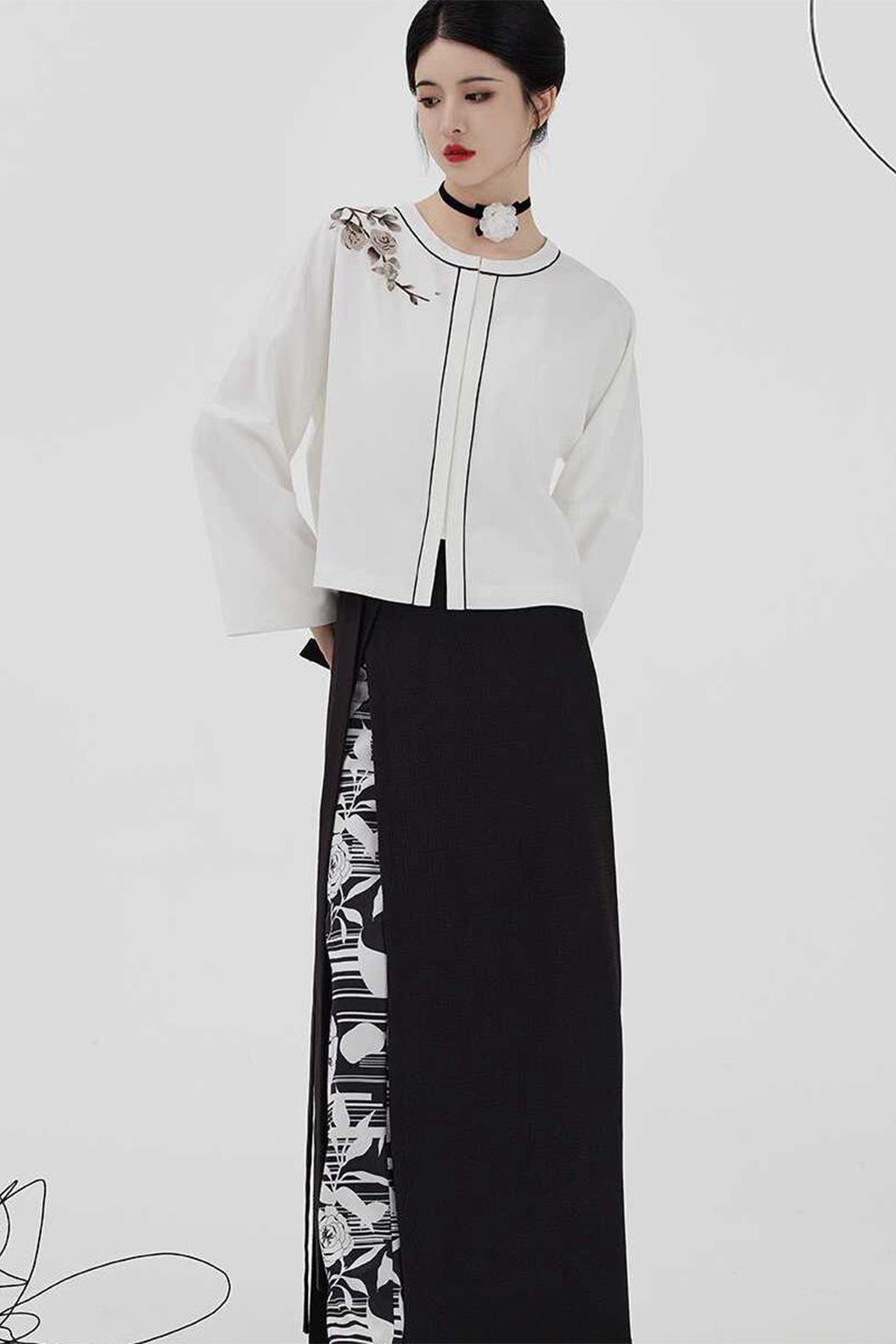 Chinese Fasion Hanfu For Women Modern Improved White Hanfu Dress - baishancha 白山茶